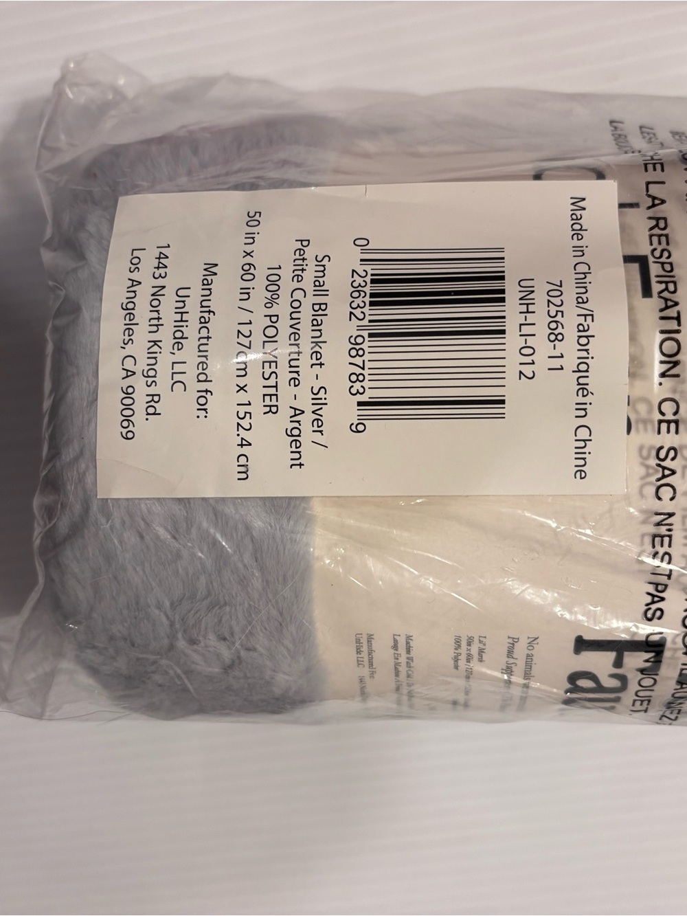 NWT Unhide silver super soft blanket - Picture 2 of 2